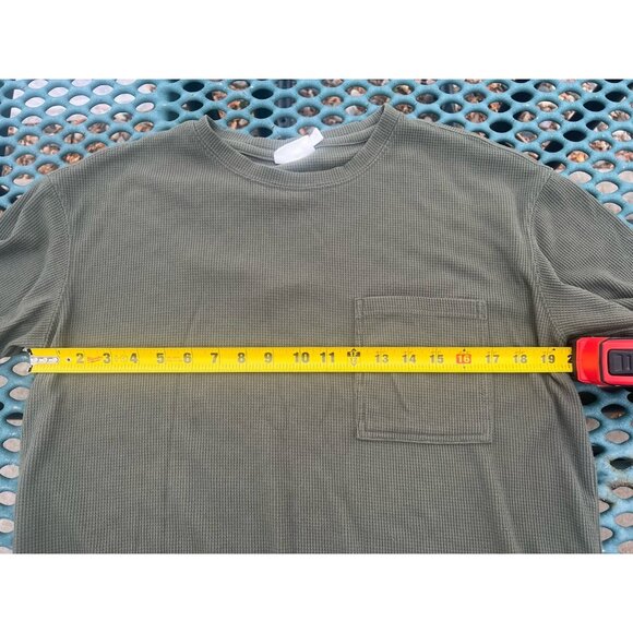 Cozy Earth army green waffle knit short slv tshirt M comfy oversized bamboo - Picture 7 of 9